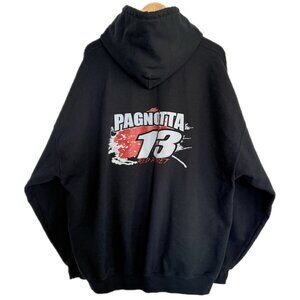 Graphic Racing Hoodie Men 3XL Black Red Double Sided Pagnotta 13 Red Rocket